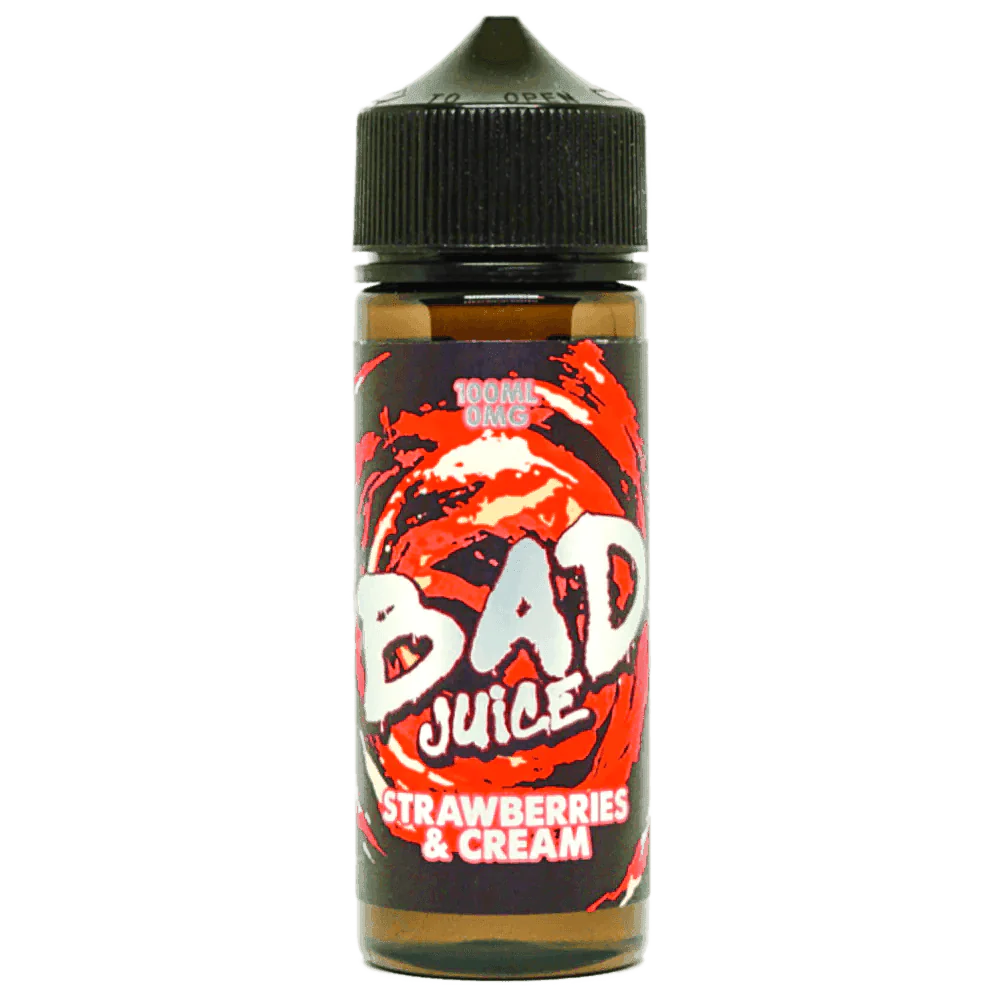 BAD JUICE STRAWBERRIES AND CREAM 0MG 100ML SHORT FILL - Click & Vape