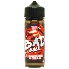 BAD JUICE STRAWBERRIES AND CREAM 0MG 100ML SHORT FILL - Click & Vape
