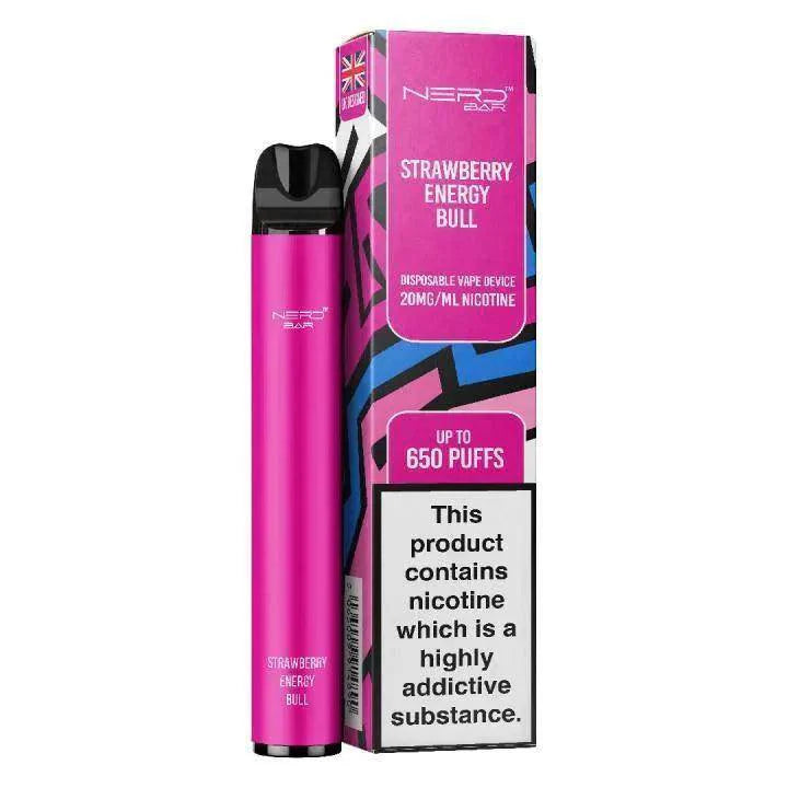 NERD BAR 650 PUFF STRAWBERRY NRG Disposable Vape - Click & Vape