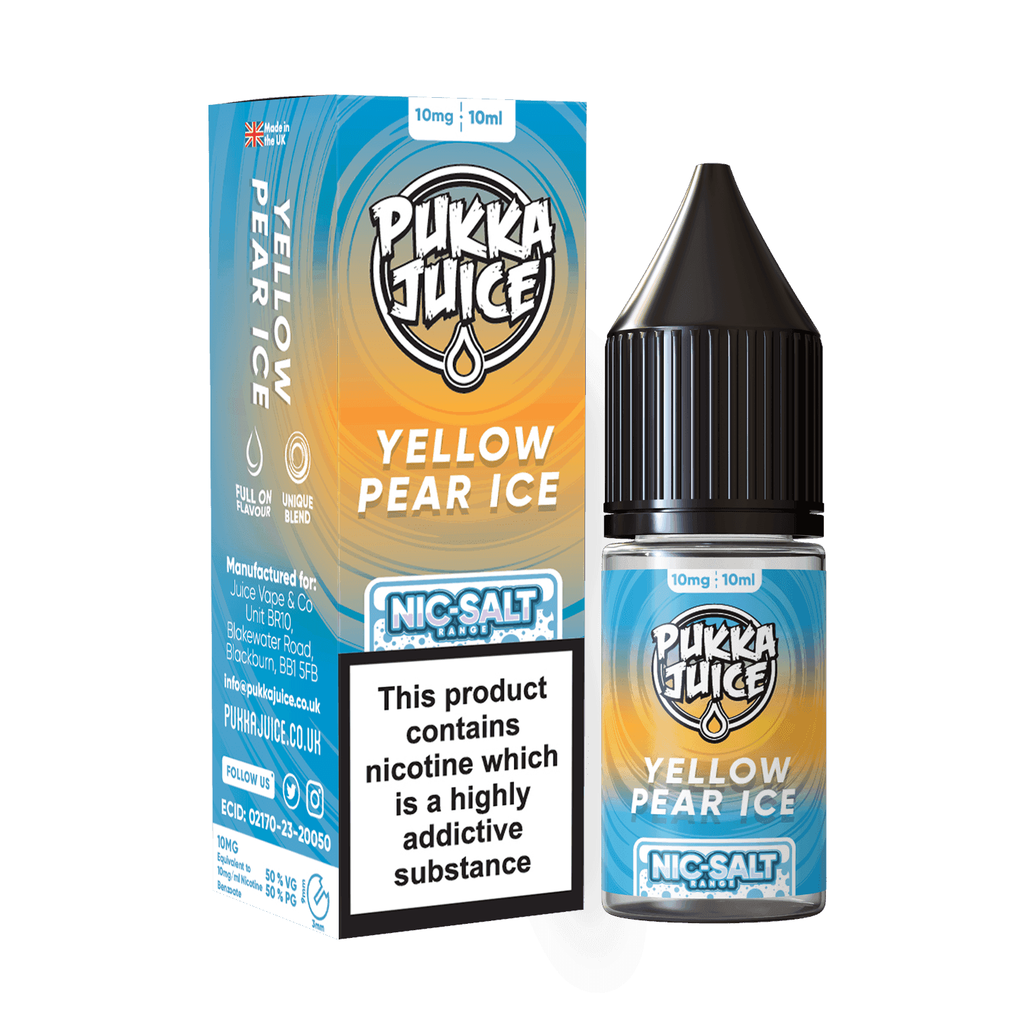Pukka Juice Nic Salt - Yellow Pear Ice - 10ml - Click & Vape