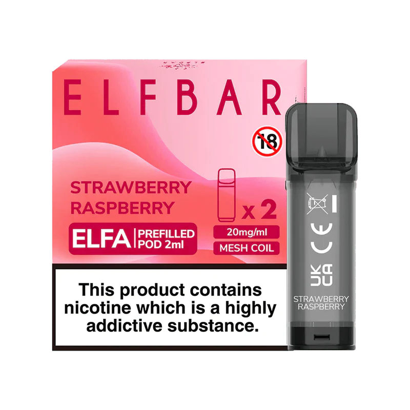 ELF BAR ELFA PRE-FILLED PODS (PACK OF 2) - Strawberry Raspberry - Click & Vape