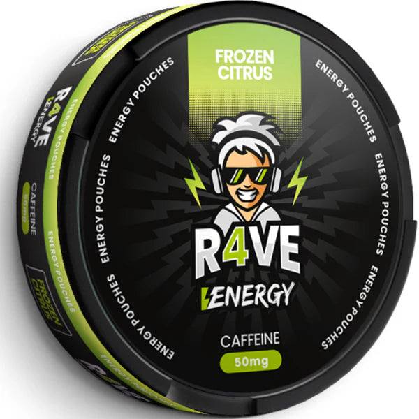 Frozen Citrus Caffeine Nicotine Pouches by R4VE 50mg - Click & Vape