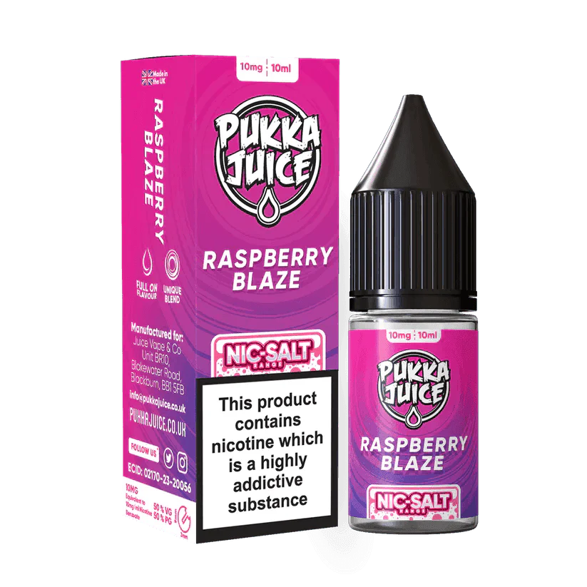 PUKKA JUICE SALT RASPBERRY BLAZE 10/20MG - Click & Vape